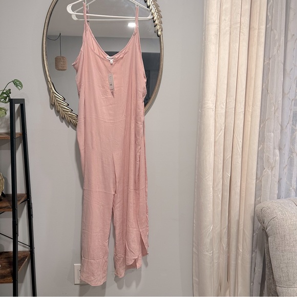 Kiwi & Punch (Salty Lemon) Spaghetti Strap Split Leg Jumpsuit - Picture 3 of 7